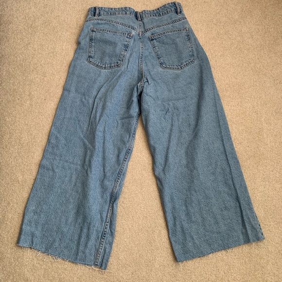 Zara culottes US size 6 blue jeans high rise - Picture 2 of 4